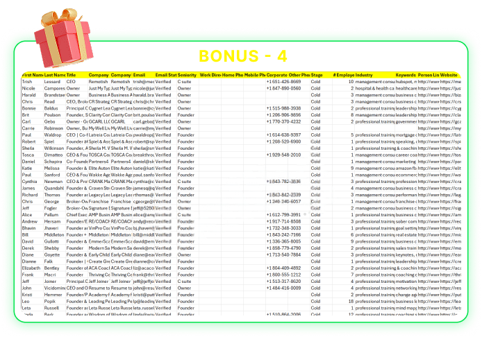 USA Coaches and consultants Leads